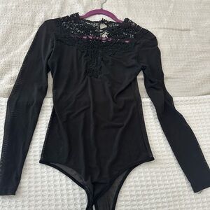Elegant Black Lace Bodysuit